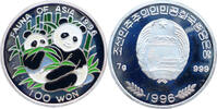 Nordkorea 100 Won 1996 Fauna of Asia - Panda mit Jungem - Farbm&uuml;nze PP, ... 272.85 元  ＋  272.85 元 运费
