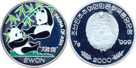 Nordkorea 2 Won 2000 Fauna of Asia - Spielende Pandas - Farbm&uuml;nze PP, fl... 272.85 元  ＋  272.85 元 运费
