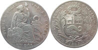 Peru 1 Sol 1889 Firme Y Feliz - Por la Union ss, Kratzer 818.56 元  ＋  374.12 元 运费