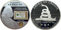 USA Gigant Medaille Benjamin Franklin - United States founding Father - American Credos -