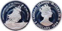 Cayman Inseln 2 Dollars 200. Jahrestag des Wracks der „Ten Sails“ -