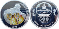 Mongolei 500 Tugrik Sibirischer Tiger (Panthera Tigris Altaica) - Farbmünze -
