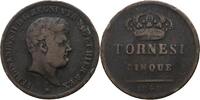 ITALIEN 5 Tornesi Ferdinando II. 1830-1859 -