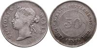 MALAYSIA 50 Cent Victoria 1867-1901 -