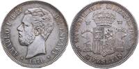 SPANIEN 5 Pesetas Amadeo I. von Savoyen 1870-1873 1871 (18 - 71) -