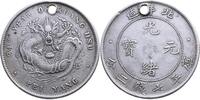 Dollar 1908 CHINA Dezong, Epoche Guangxu 1875-1908 Jahr 34 (1908) Gelocht, Randfehler, sehr schön