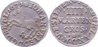 BRAUNSCHWEIG-HANNOVER 4 Mariengroschen Johann Friedrich 1665-1679 -