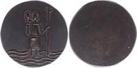 RELIGION Einseitige geschwärzte Bronze-Medaille Hl. Christophorus o.J. -