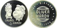 THEATER UND FILM Silber-Medaille Hardy, Oliver 1892-1957 -