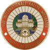 WIESBADEN Einseitige runde vergoldete und farbig emaillierte Bronze-Plakette -