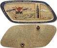 ITALIEN Einseitige vergoldete und farbig lackierte Bronze-Plakette Meran -