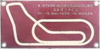 ITALIEN Einseitige versilberte und farbig emaillierte Bronze-Plakette Monza -
