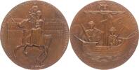 NIEDERLANDE Bronze-Gussmedaille Wilhelmina 1890-1948 -