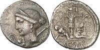 IMPERATORISCHE PRÄGUNGEN GAIUS IULIUS CAESAR 100-44 v. Chr.. Denar 45 v.Chr fein getönt, ss+
