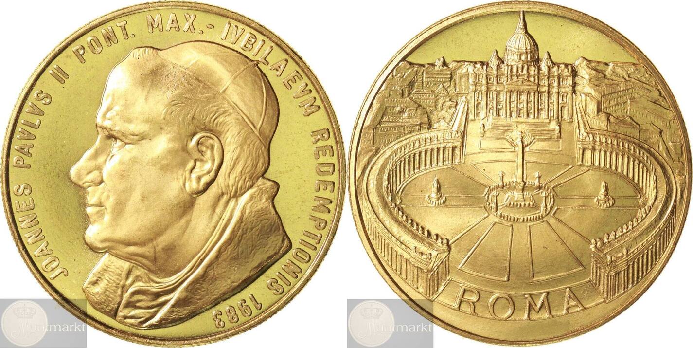 Papal States Vatican City Historical Medal 1983 Pope John Paul II Holy Year 1950th anniversary of the Year of Redemption MintState