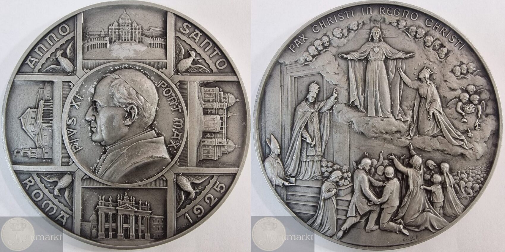 Papal States / Vatican City Historical Medal 1925 Pope Pius
