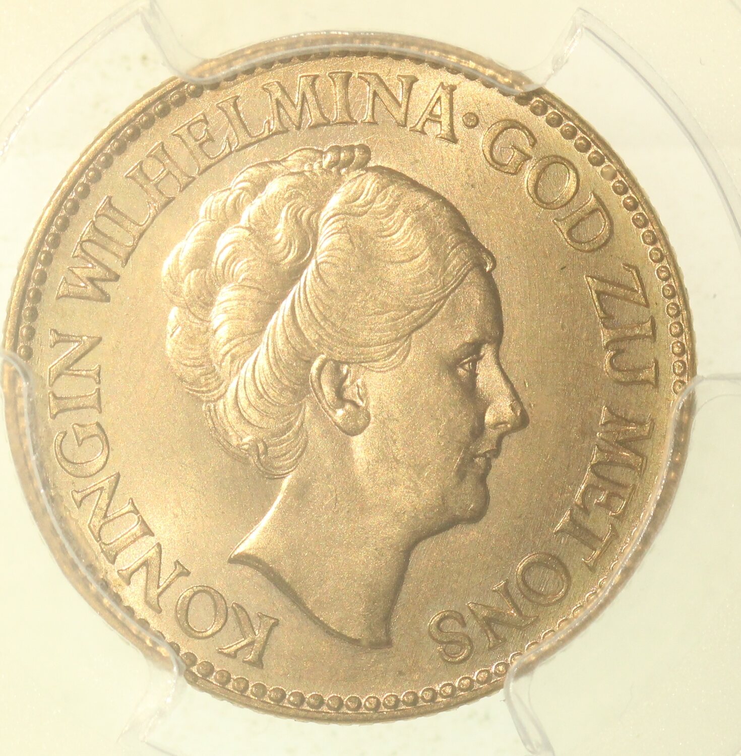 Netherlands 10 Gulden 1933 Wilhelmina gouden tientje PCGS MS66 | MA-Shops