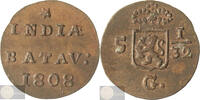 Nederlands-Indië 5-1/32 stuiver of ½ duit op half gewicht -