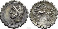 Römische Republik Denar L. SCIPIO ASIAGENUS. Serrate Denarius (106 BC). Rome. -