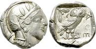 Tetradrachme 454-404 M.Ö. Griechen ATTICA.  Atina.  Tetradrachm (Yaklaşık 454 ... 1400,00 EUR + 15,00 EUR kargo
