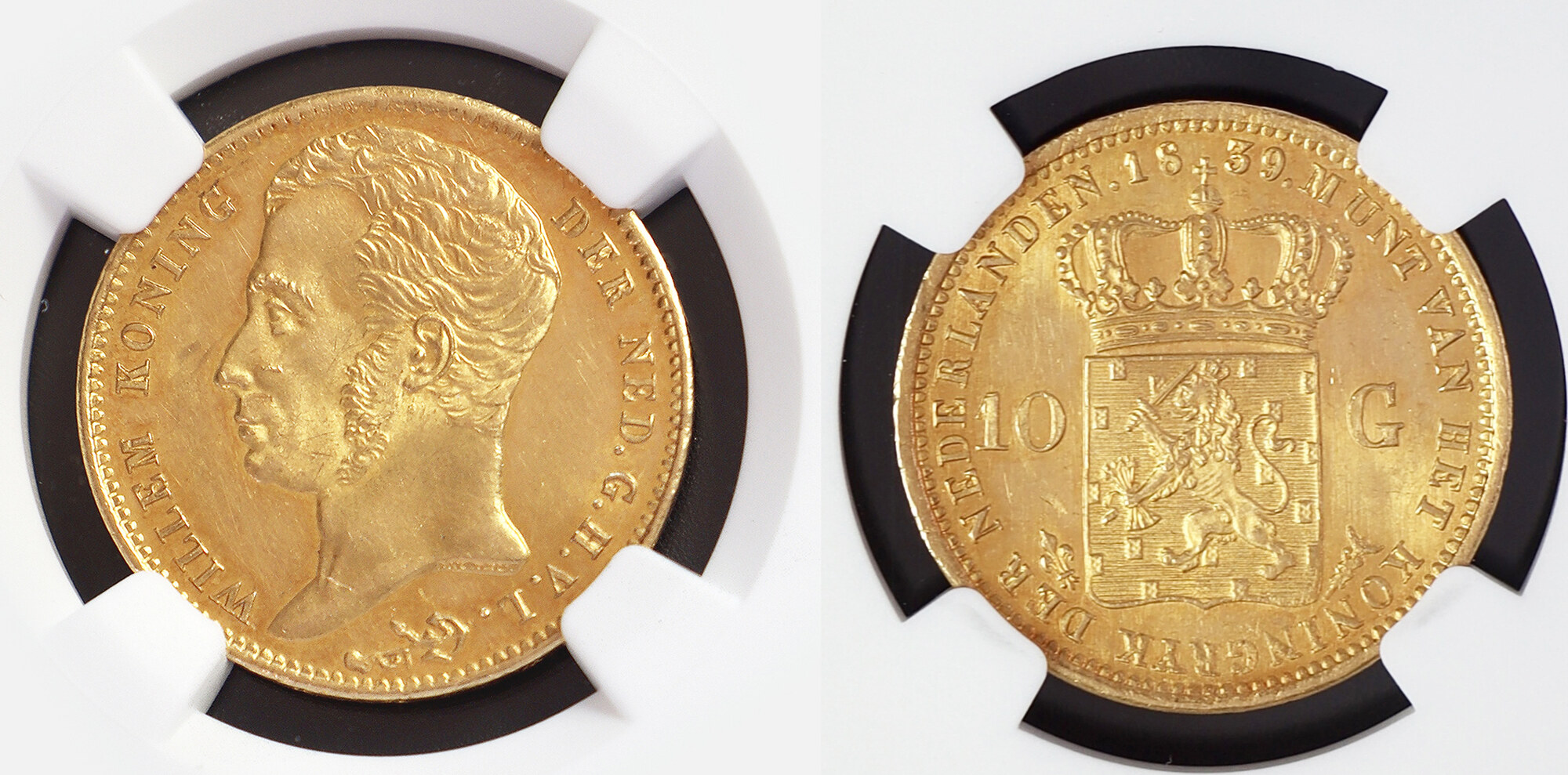 NETHERLAND 10 Gulden 1839 Willem I NGC MS 62+ | MA-Shops