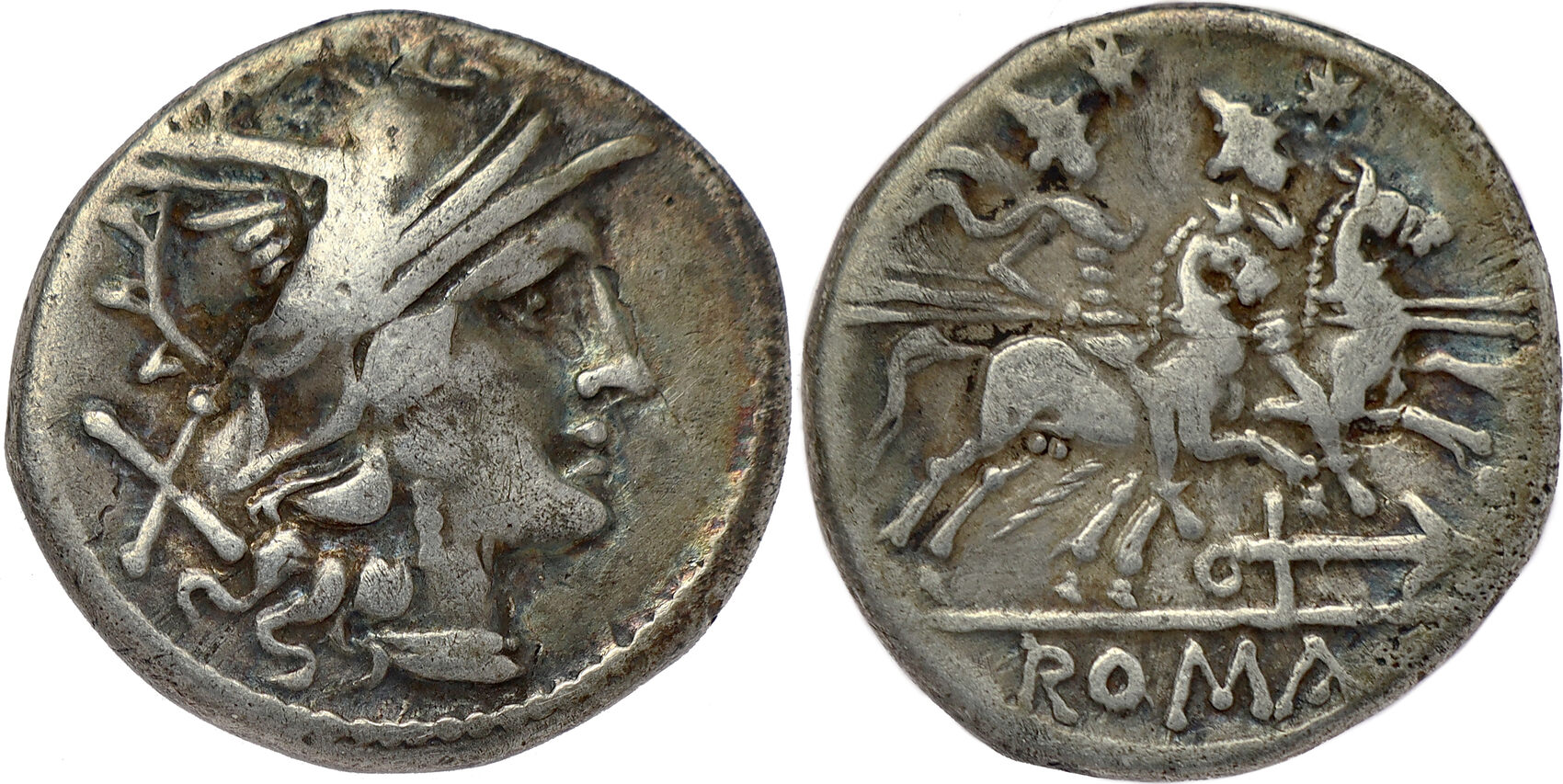 ROMAN REPUBLIC AR Denarius 179-170 B.C. Anonymous - Second 'Anchor