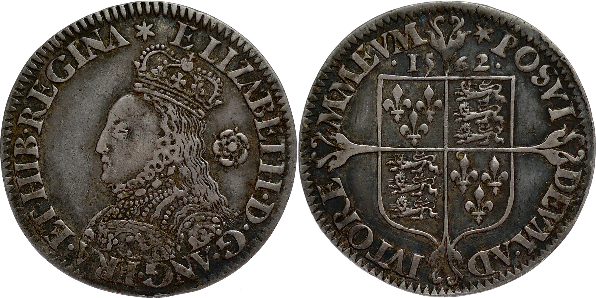 ENGLAND Sixpence 1562 House of Tudor - Elizabeth I - Tower Mint
