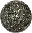 SELEUCID EMPIRE AR Tetradrachm 109-96 B.C. Seleucis and Pieria - Antiochos VIII Epiphanes (Grypos) AEF, fine cabinet patina