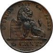 BELGIUM 5 Centimes 1850 Kingdom - Leopold I - engraver’s initial with point - broad 0 in date EF/GEF