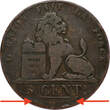 BELGIUM 5 Centimes 1834 Leopold I GF/AVF