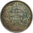 BRITISH INDIA 1 Rupee 1862 Queen Victoria - no mintmark - Calcutta Mint - type A/I 0/0 GVF/AEF
