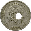 BELGIUM 10 Centiemen 1921 VL Albert I - MINT ERROR / MISSLAG VF