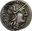 ROMAN REPUBLIC AR Denarius 132 BC M. Aburius M. f. Geminus GVF/AEF