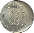 BELGIUM 1 Franc n.d. (1950-1988) FR Boudewijn / Baudouin I - MINT ERROR / MISSLAG AUNC