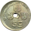 BELGIUM 5 Centimes 1938 FR/VL Leopold III - MINT ERROR / MISSLAG AUNC