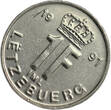 LUXEMBOURG 1 Franc 1991 Jean - 90% MEDAL ALIGNMENT AUNC