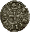 CRUSADER STATES BI Denier tournois n.d. (1289-97) Principality of Achaea - Florent of Hainaut GF/AVF