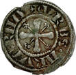 FEUDAL FRANCE BI Denier n.d. (1200-1300) Bishopric of Clermont - Anonymous VF