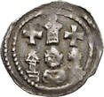 AUSTRIAN STATES / HOLY ROMAN EMPIRE AR Friesacher Pfennig n.d. (c. 1220-1230) Archbishopric of Salzburg - Eberhard II of Regensburg GVF