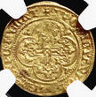 FEUDAL LOW COUNTRIES 1/4 Vieille Chaise d’or à l’aigle n.d. (1352-1353) County of Flanders - Louis II de Male - Bruges Mint **VERY RARE** NGC AU Details