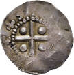 LOW COUNTRIES / HOLY ROMAN EMPIRE AR Denier or Penning n.d. (1014-1024) City of Deventer - In name of Henry II (Heinrich II), Holy Roman Emperor GF/AVF