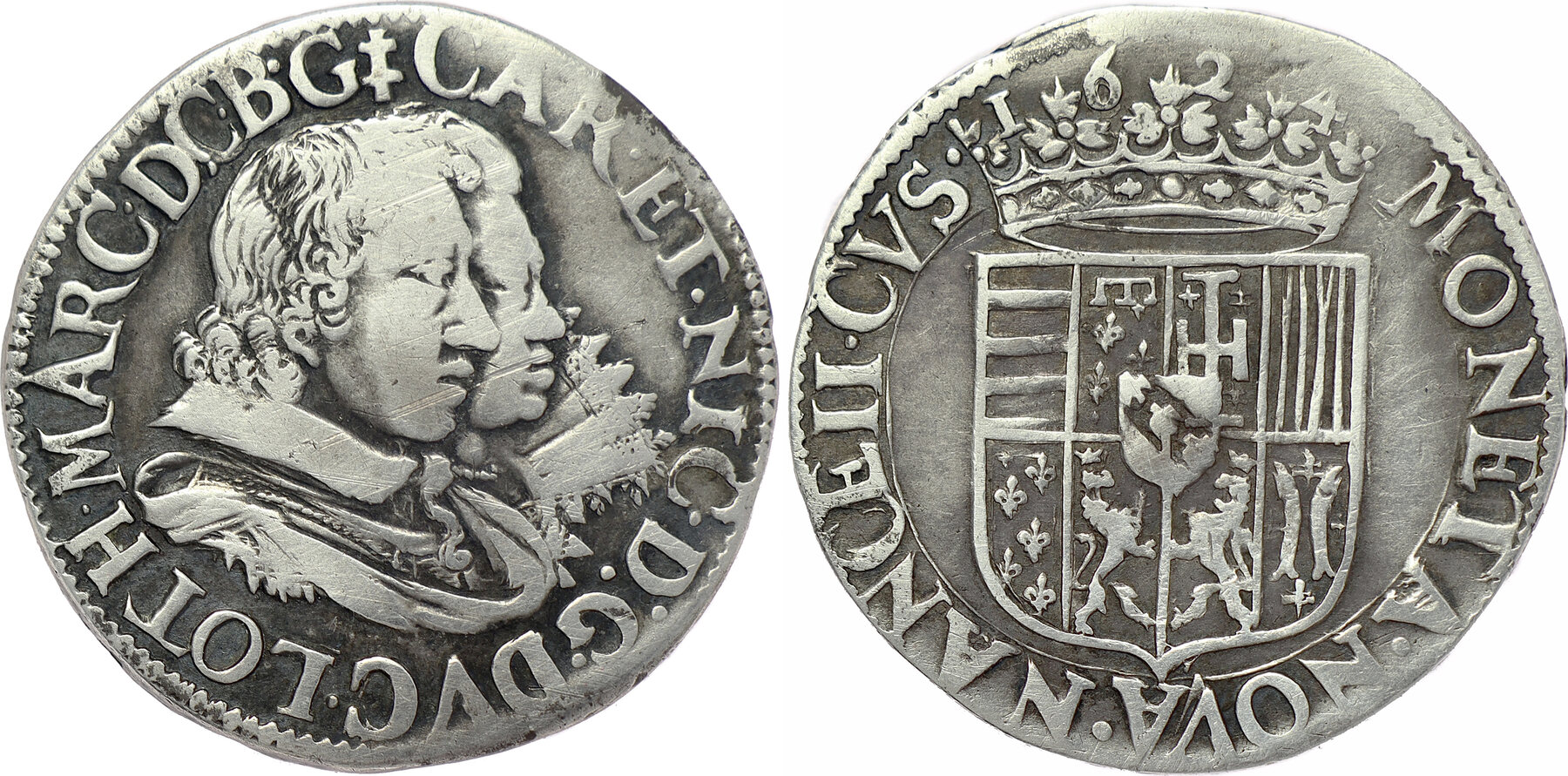 France Teston 1624 Duchy of Lorraine (Nancy) - Charles IV & Nicole