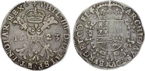 SOUTHERN NETHERLANDS Patagon 1623 County of Flanders - Philip IV - Bruges mint GVF