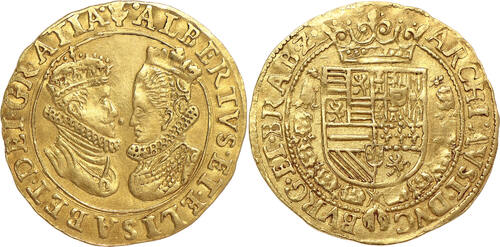 Southern Netherlands Double Ducat n.d. (1600-11) Duchy of Brabant (Antwerp) - Albrecht & Isabella GV