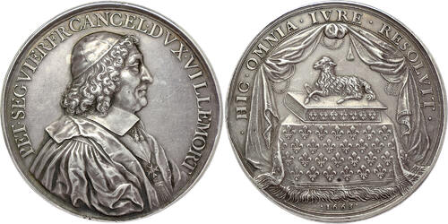 AR Medal 1663 Pierre Séguier, Chancellor of France - attr. Jean Warin (Paris) EF, nice patina