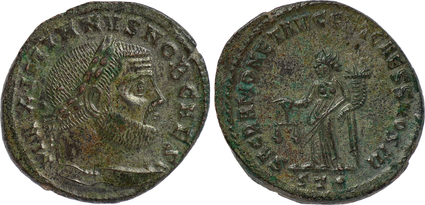 Roman Empire AE Follis 300-303 AD Galerius Maximian Caesar