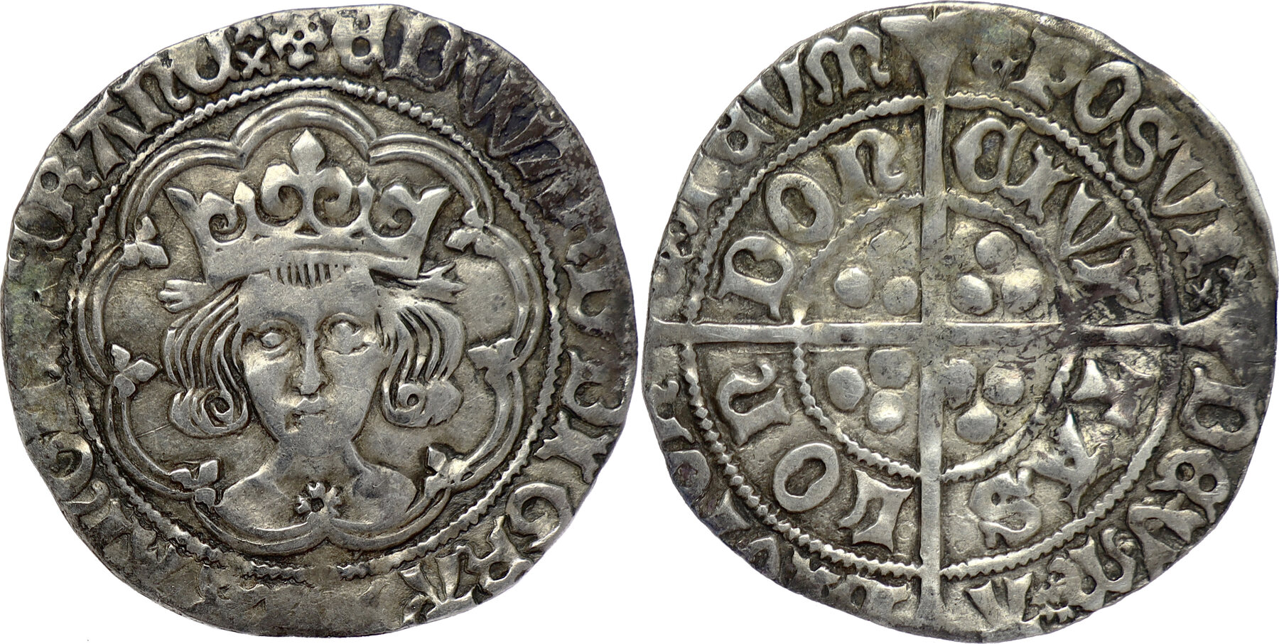 England Groat n.d. (1480-3) Edward IV, 2nd reign - London mint - mm.  heraldic cinquefoil - *VIDEO available* Choice GVF | MA-Shops