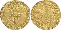 FRANCE Ecu d’Or à la Couronne Charles VI - Toulouse Mint - Third Issue - RARE reverse variety -