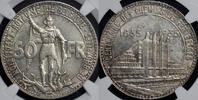 BELGIUM 50 Francs 1935 FR Leopold III - MEDAL ALIGNMENT / MEDAILLESLAG NGC MS 64
