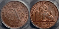 BELGIUM 2 Centimes Albert I - PCGS TOP POP -